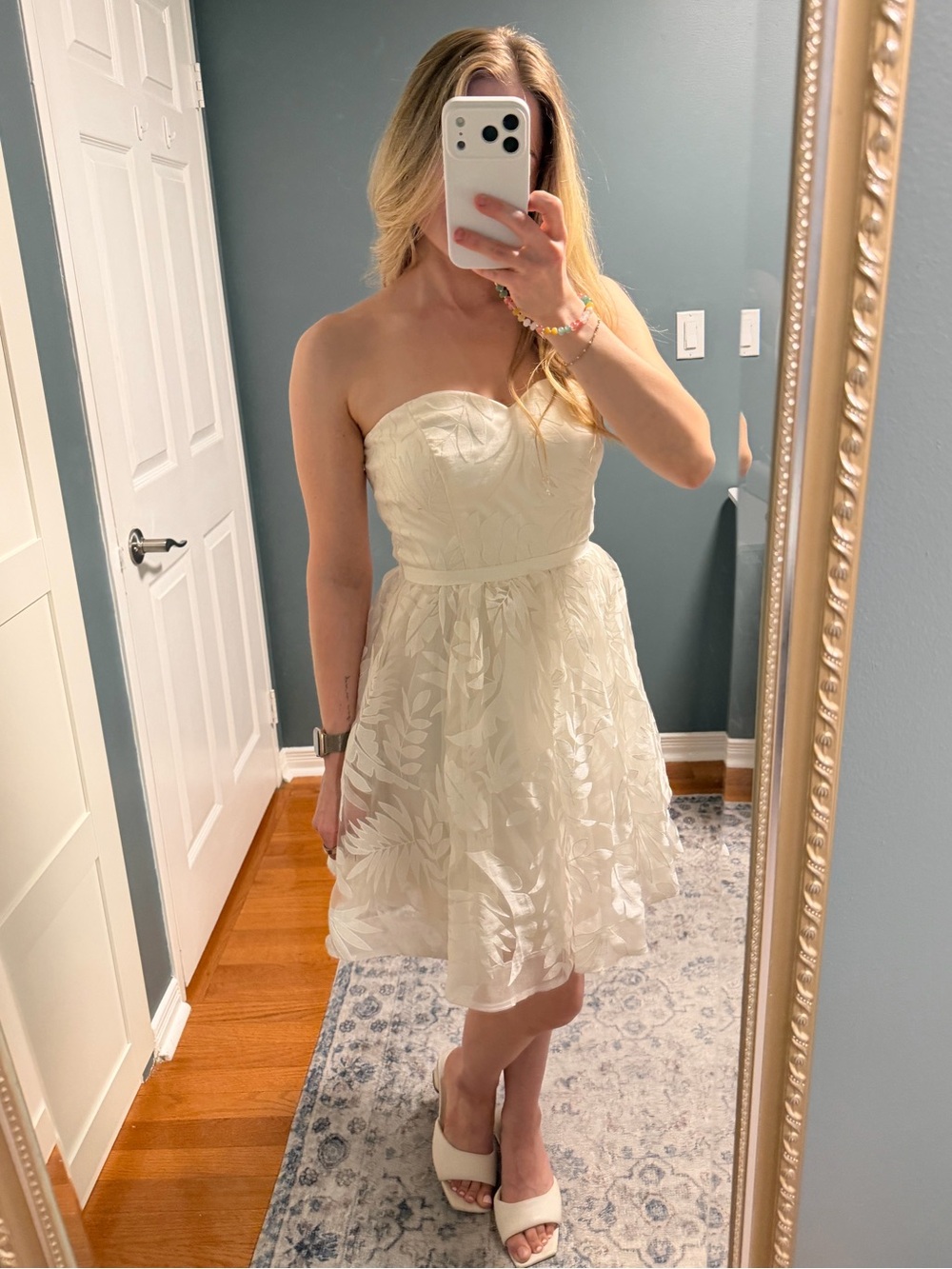 Guess White Strapless Dress